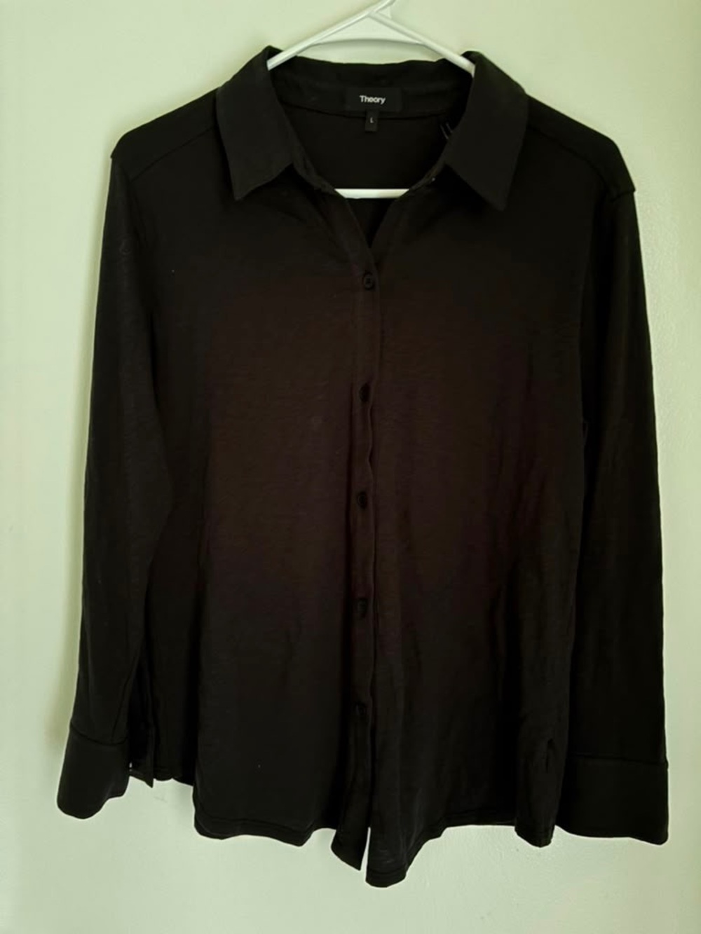 Theory Black Button-Up Blouse